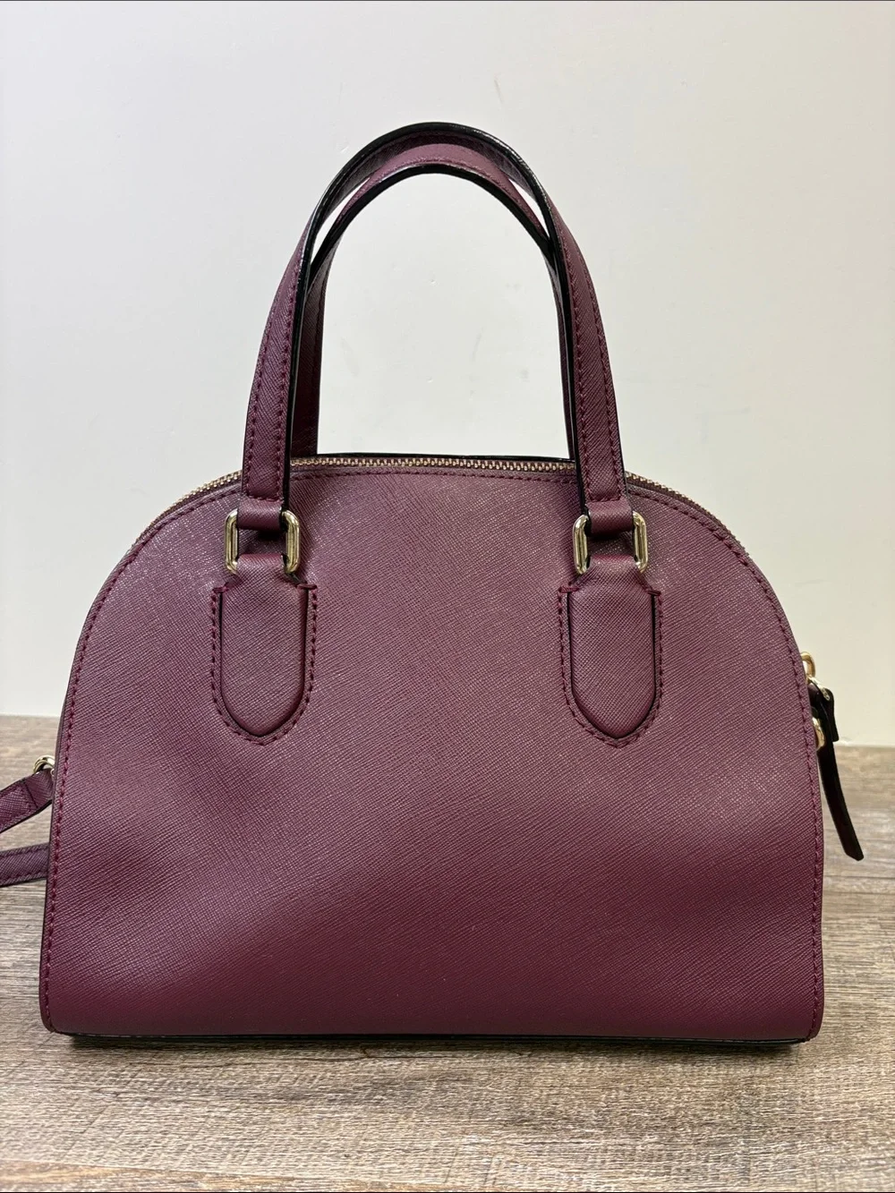 Kate Spade New York Burgundy Saffiano Satchel Crossbody Bag + Wallet Set